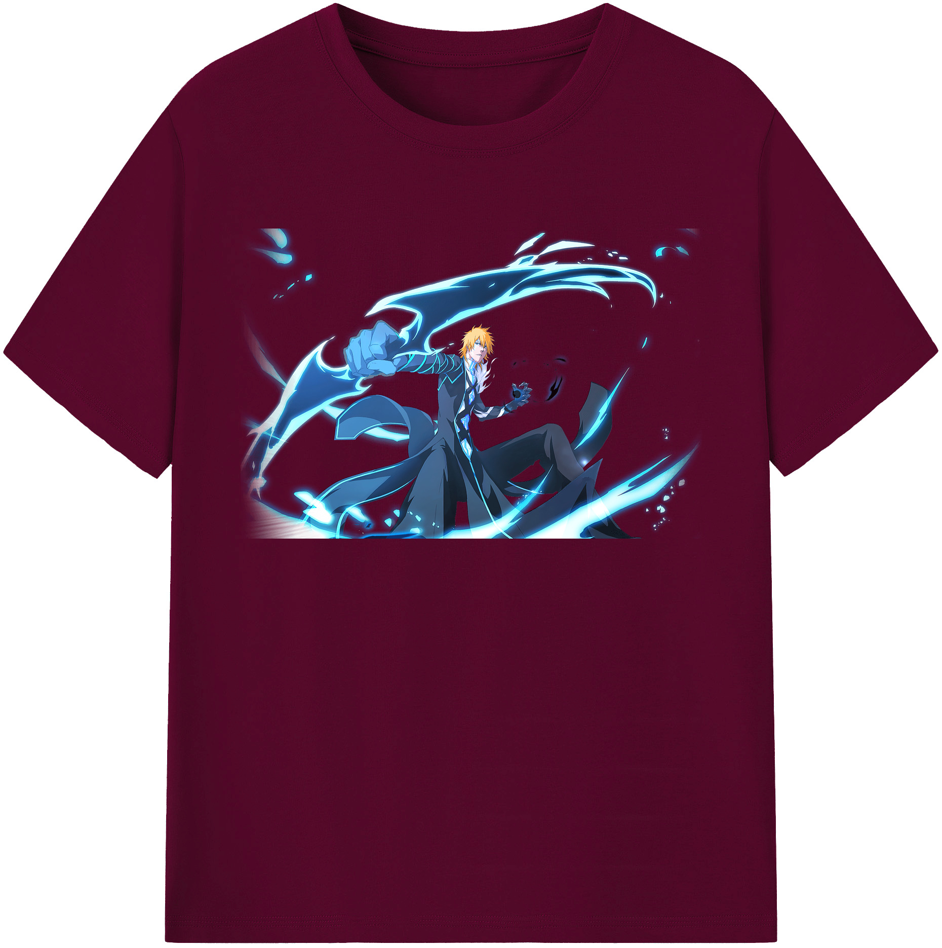 （画像用） ブリーチ 黒崎一護（くろさき いちご）BLEACH Kurosaki Ichigo レディースカジュアルプリントTシャツ（綿100％）